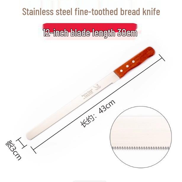 Stainless Steel Serrated Bread & Cake Knife - No Crumbs Slicing