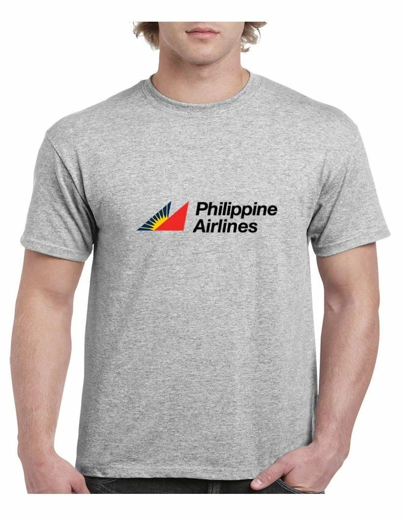 Philippine Airlines Retro Logo Tee Filipino Travel Sport Gray Cotton T-Shirt S