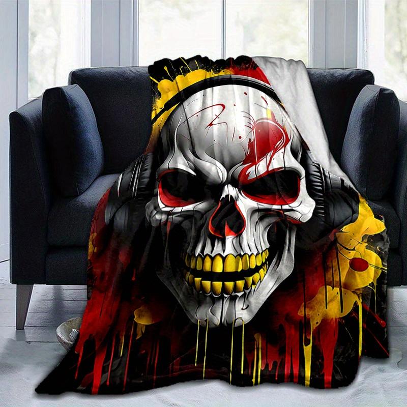 1pc Headphones of Death Soft, Decorative Blanket, Living Room, Travel, Camping, Car Blankets, Beach