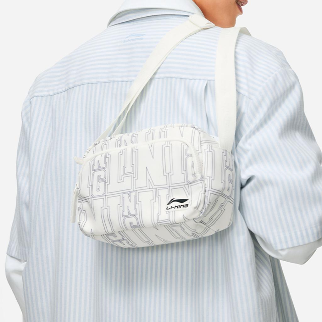 New LiNing Polyester Shoulder Bag, Crossbody Bag Unisex Ivory ABDU203-4