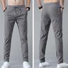 Men Pants Elastic Waist Trendy Polyester Casual Drawstring Men Trouser for Street Wear