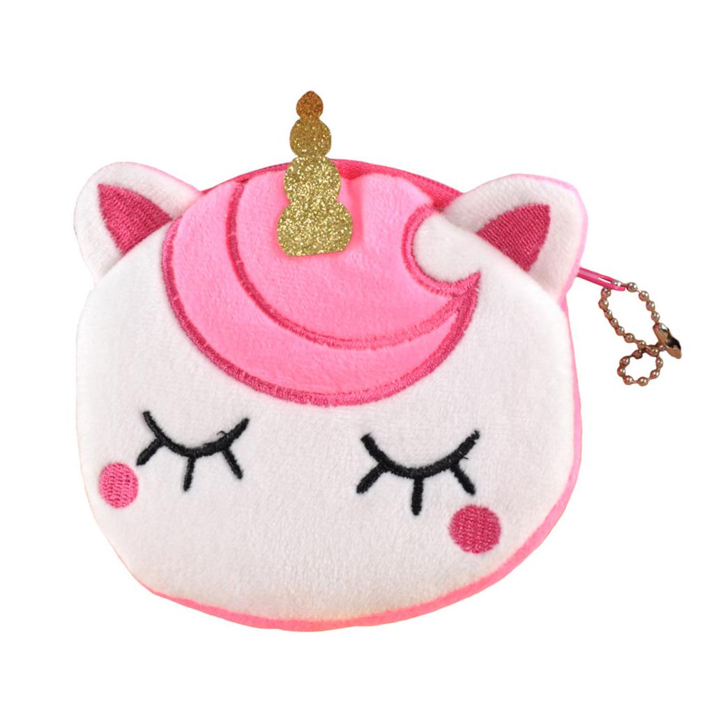 Plush Coin Purse Cute Cartoon Small Wallet Zipper Design Money Key Jewelry Storage Pouch for Kids