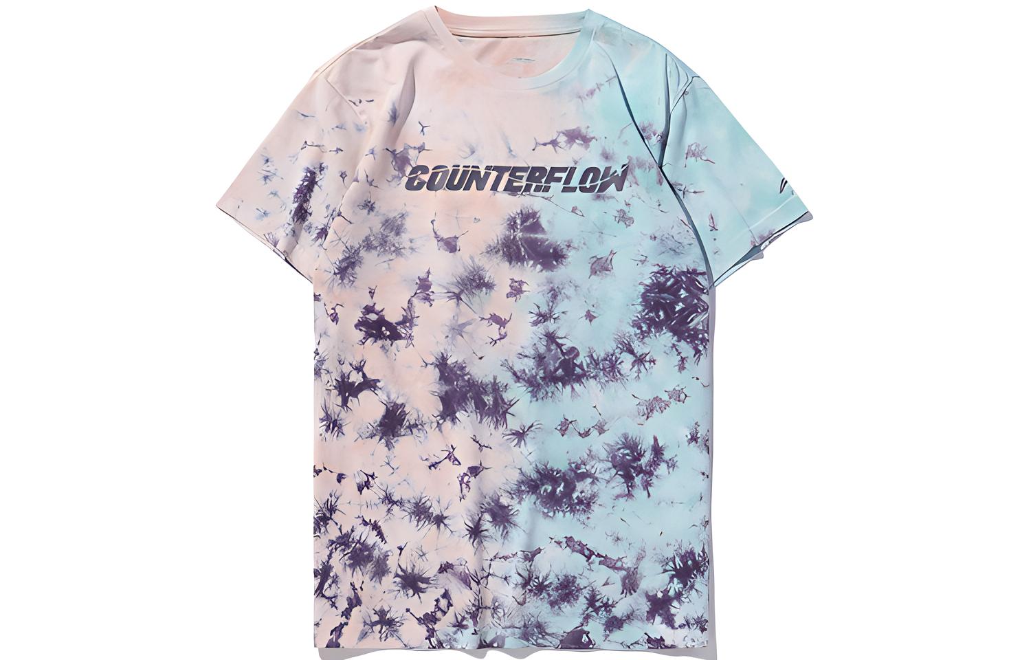 Li Ning CF T Shirt Men s Blue Violet Tie Dye AHSQ316-2 S
