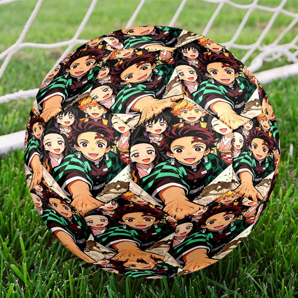 Pallone da Calcio Dimensione 5 con Stampa Demon Slayer, Pallone da Calcio Standard per Partite Sportive e Allenamenti di Squadra, Regalo Ideale per i Fan del Calcio