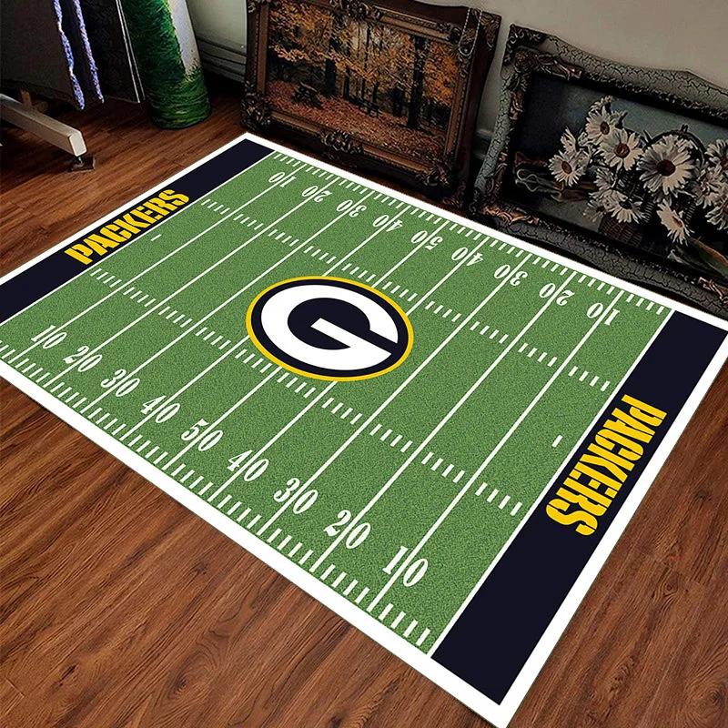 American Football Field Print Area Rugs for Bedroom Bedside Floor Mat Outdoor Rugby Sport Carpet Balcony Hallway Decor Mat