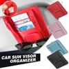 1Pc Inside Car Glasses Multi-Pocket Clip Holder Storage Card PU Leather Holde Bags Sunshade Bag Cars Storage
