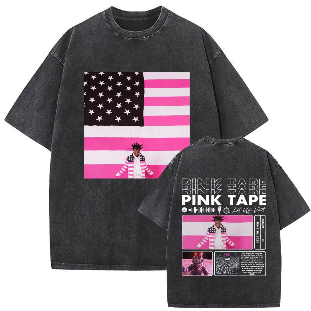 Washed Rapper Lil Uzi Vert Vintage Graphic T Shirts Men Women Hip Hop Short Sleeve Oversized Streetwear Fashion Tshirts Unisex