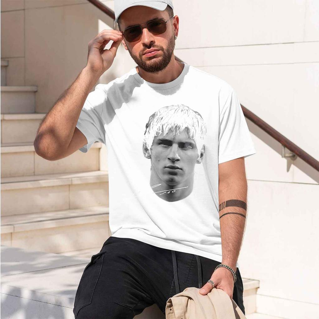 2026 New Model Lionel Football Super Portrait Printed Tee Unisex Unisex Cotton Loose Casual Short Sleeve Tshirt