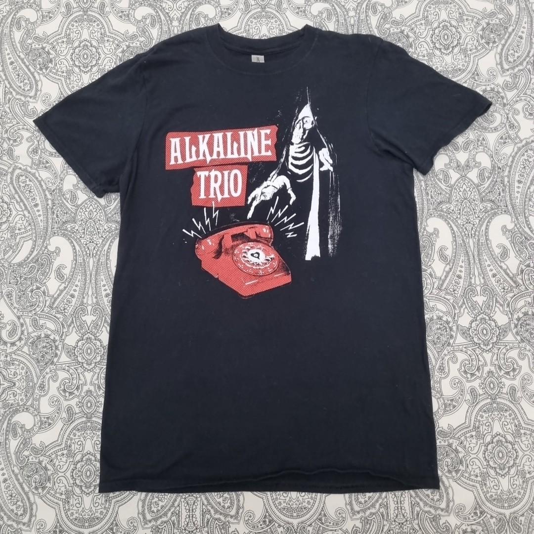 

Футболка Alkaline Trio, мужской размер Medium, черная, с изображением Смерти и телефона, в стиле панк-рок. M