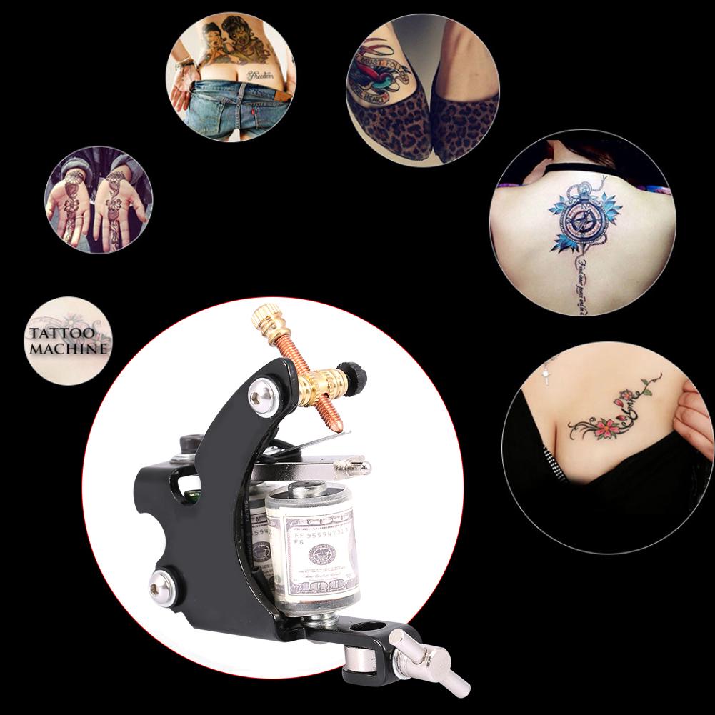 Tattoo Liner Shader Iron Machine Gun 10 Wrap Copper Coils Coloring Lining Body Art Tool