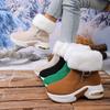 Foreign Snow Boots for Women's Winter New Fur-turning Short Tube, Piled Warm and Heightening Cotton Boots, Tide Thick-soled Short Boots for Women