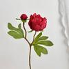 Real Touch Peony Bouquet 1 Bloom 1 Bud Artificial Peony Flower Faux Silk Floral Arrangement for Home Vase Wedding Centerpiece Party Decor