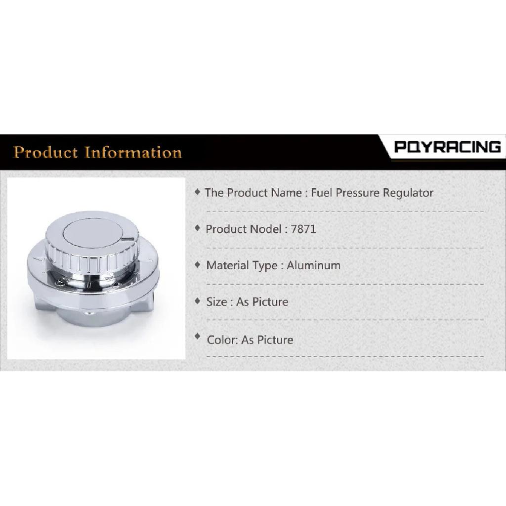 PQY - Universal 1.5 - 5 Psi Manual Adjustable Carburettor Carb Fuel Pump 5/16"(8mm) 3/8"(10mm) Fuel Line Pressure Regulator