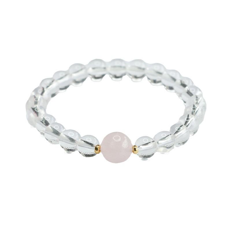 Juan Yu White & Pink Crystal Bracelet for Women, Colorful Gemstone Jewelry, Model CB4082204