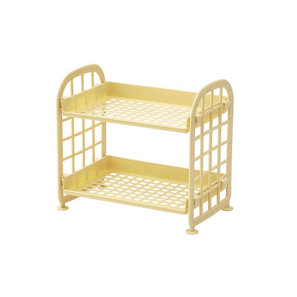 Desktop Mini Multifunctional Desktop Small Item Desktop Cosmetics Office Supplies Rack, Rack, Storage, 2-Tier Storage, Organizer, Shelf, Storage, бежевый