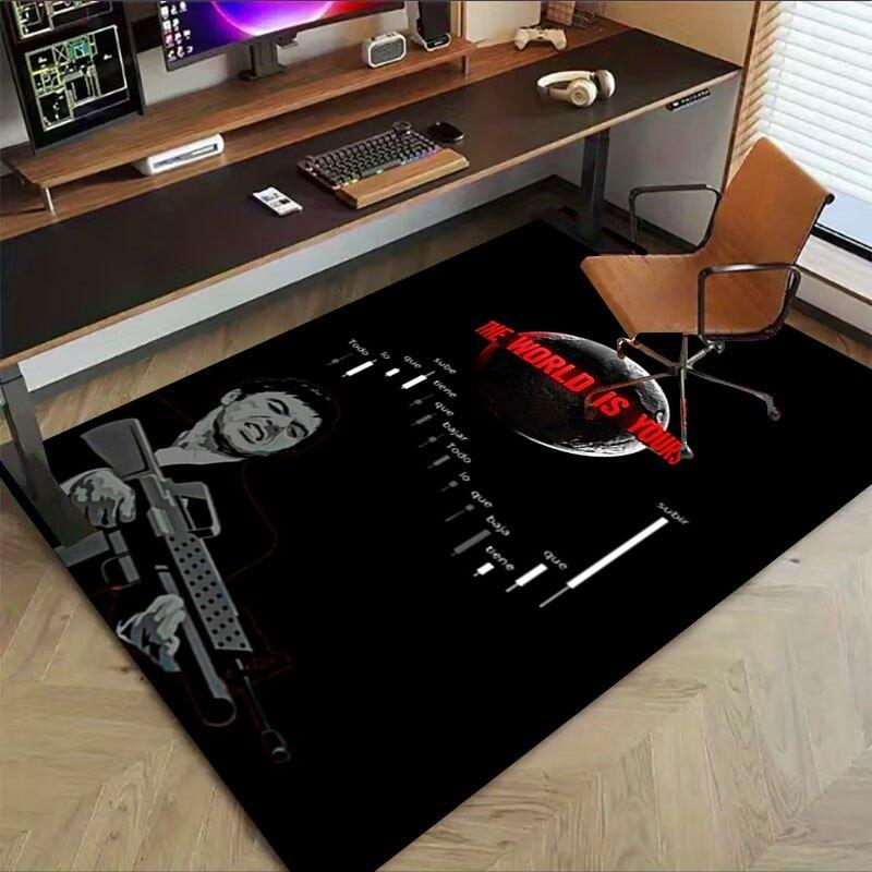 1pc Scarface Office Carpet Chair Mats Soft, Comfortable, All Season,Perfect for Home, Bedroom, or Office Decor, Perfect Gift for