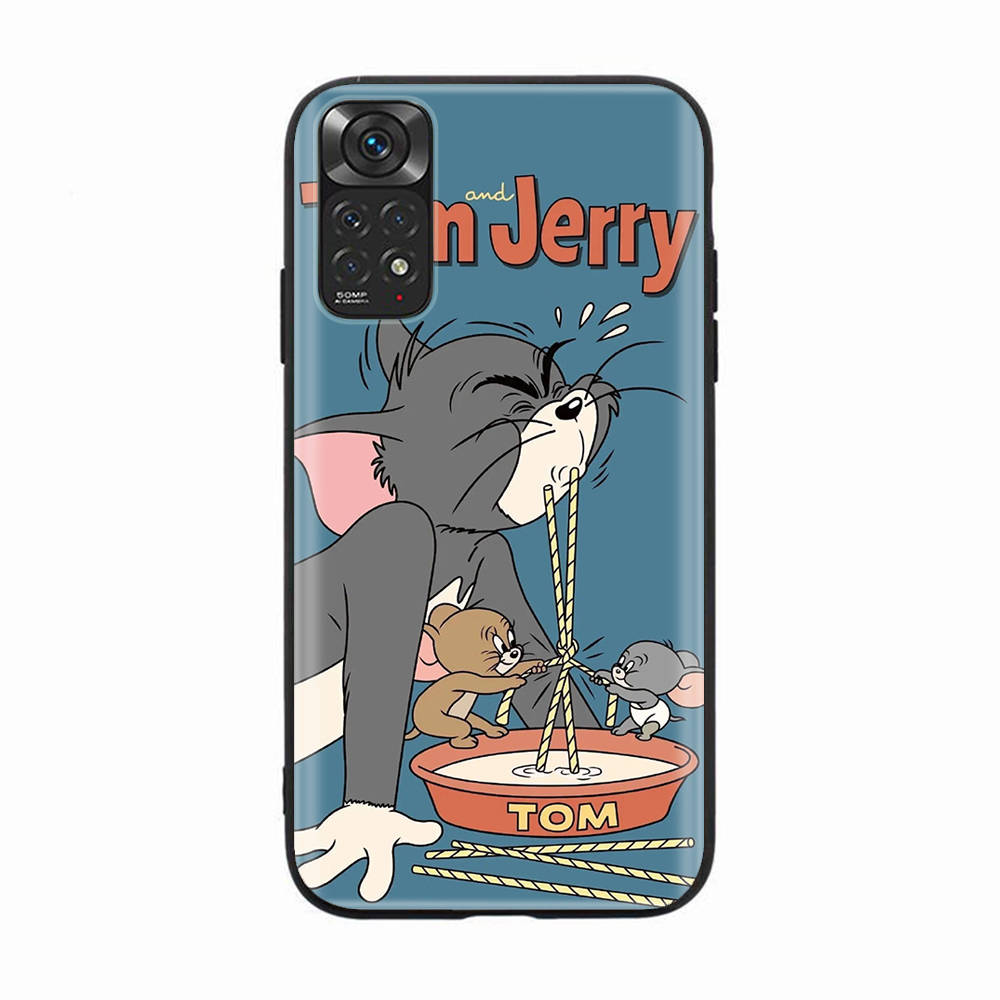 

Черный чехол для Samsung Note 20 Lite S24 Ultra S23 A03 A05 A06 A11 A71 A15 A16 A13 A24 A25 A33 A52 A53 A50 M55 M35 Plus T-94 Tom Jerry Cat Mouse Samsung M30S серый