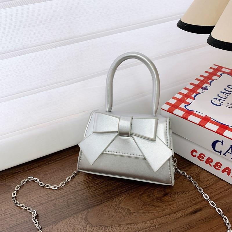 Childrens Pu Mini Shoulder Bag With Butterfly Bow For Daily Use