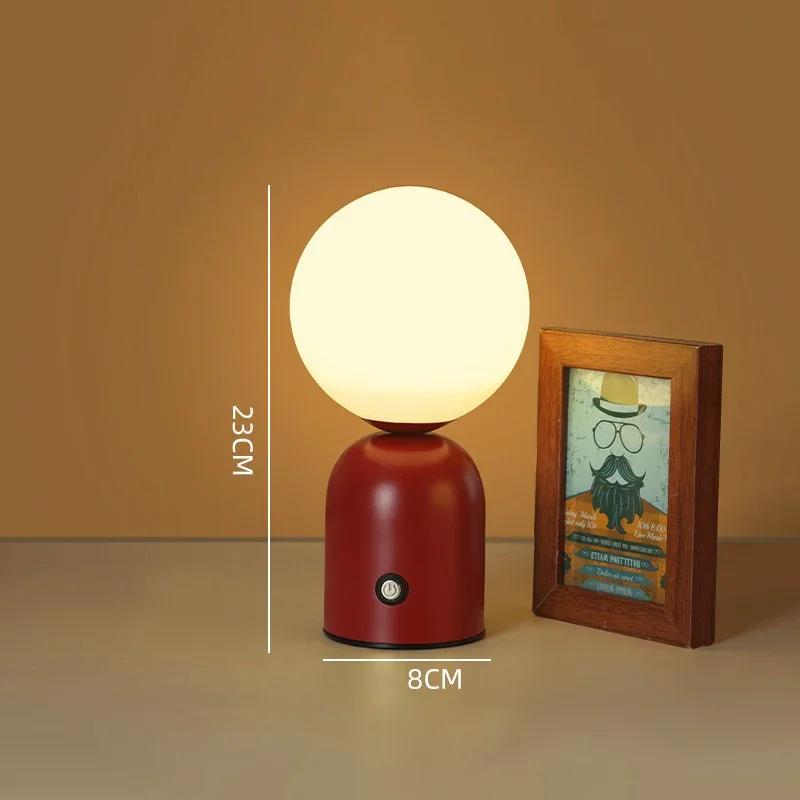 Nordic LED Table Lamp Rechargeable Touch Switch Stepless Dimming Night Light For Bedroom Bedside Desk Decoration Table Lights