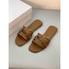 Bohemian Leather One-Strap Beach Sandals - Comfortable Retro Slip-on Flats