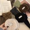 Rolled Plush Earmuffs Color Matching Ear Protection Fashion Lace-up Pullover Hat  Winter Outdoor
