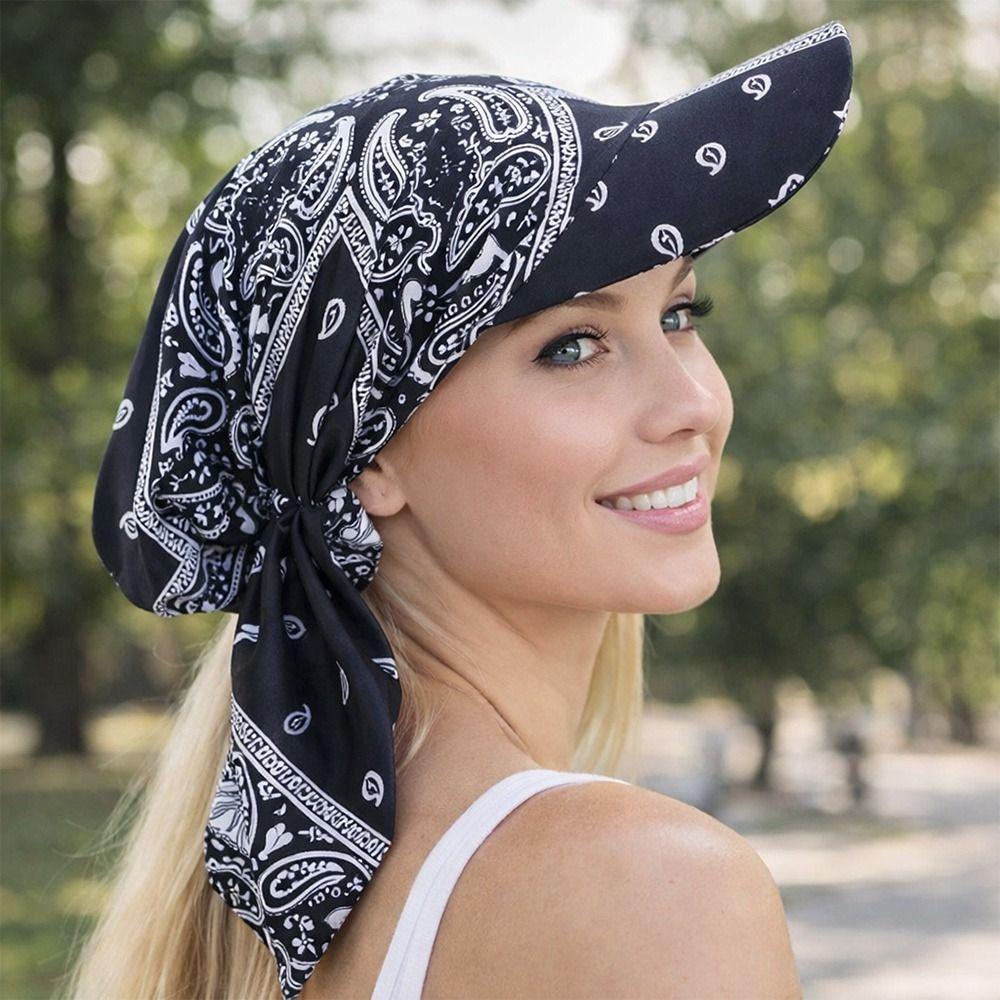 Paisley Print Hijab Caps Adjustable Amoeba Turban Headscarf Hat New Baseball Cap  Outdoor Sunshade