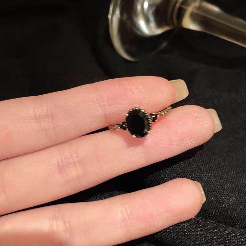 

Butterfly Zirconia Open Ring for Women, Retro Distressed, Unique Style, Multiple Wear, Index Finger Ring, Sweet and Cool Design. Dark Gemstone