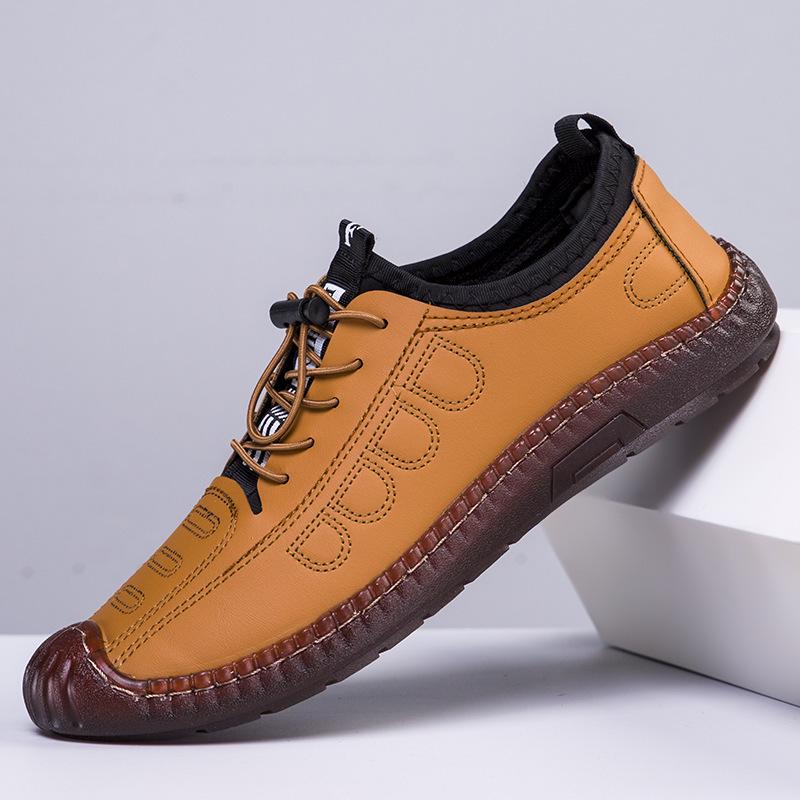 

2025 Men s Handmade Hollow-Out Leather Shoes with Tendon Sole - Casual Round Toe Beach & Outdoor Footwear 44