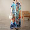 Women's Casual Retro Cotton and Linen Beach Dress