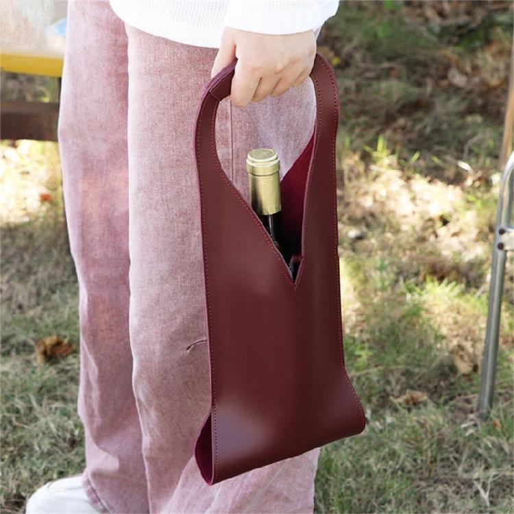 Wine Bag Holder PU Leather Wine Case with Soft Interior Wine Bag for Wine Enthusiasts Waterproof Wine Pouches Sleeve