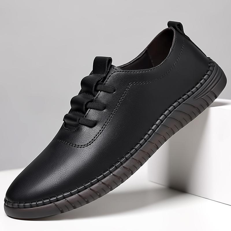 Mode Echtes Leder Weiche Sohle Schuhe für Herren 2024 Frühling Herbst Neue Designerschuhe Männermode Einfarbig Rutschfest Slipper Mann