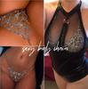 Rhinestones Body Chain Suit Heart Underwear Bikini Bra Chain Party Belly Waist Chains Jewelry Accessories for Women and Girls