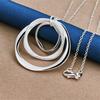 925 Sterling Silver 16-30 Inch Exquisite Circular Pendant Necklace for Women's Fashionable Wedding Jewelry Gifts