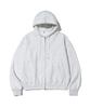 Pagesiisii Basic Two-Way Zip-Up Hoodie White Melange