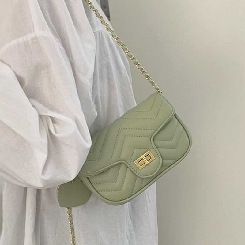 Xiaoxiangfeng Bag Women'S Summer Small Fresh Green Diamond Chain Bag Trendy Versatile Small Square Bag Women