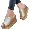 Sandálias Romanas para Senhoras Sapatos de Verão Sandálias da Moda Cor Sólida Cunha Plataforma Chinelos Sapatos Elegantes da Moda para Senhoras