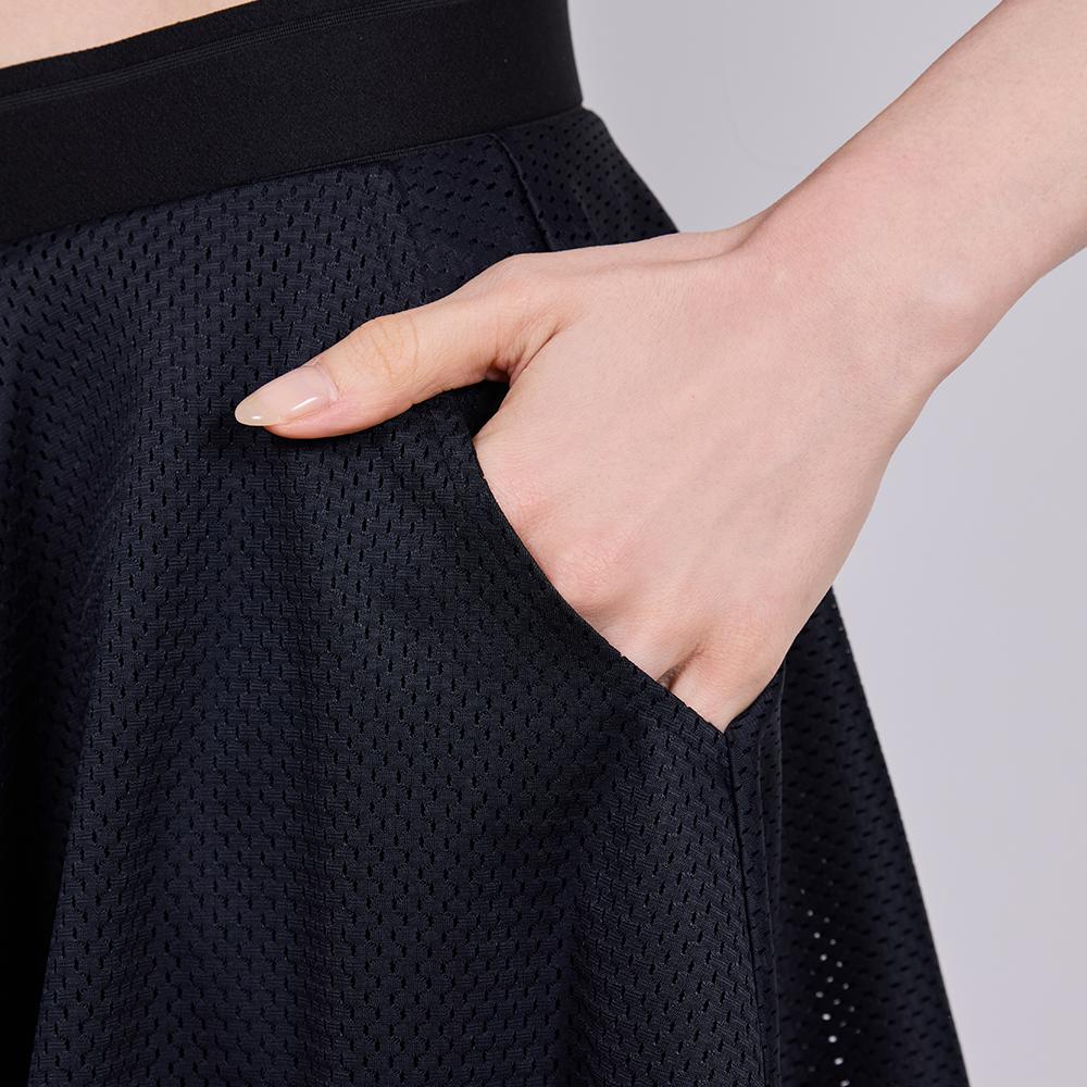 J Jane V-Band Mesh Flare Skirt (Black)