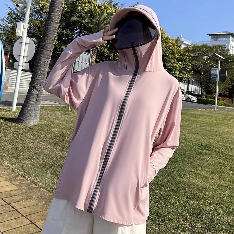 Women's UPF 50+ Detachable Large Brim Sun Protection Jacket - Ice Silk, Breathable, Spring/Summer Sunscreen Clothing