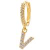 Luxury 26-Letter Pendant Earrings: Micro-set Zirconia Studs, Copper Plated with 18K Gold, European & American Style