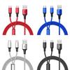 Durable Handset Data Line Double Metal Woven Nylon Data Cable For Apple And Android Devices