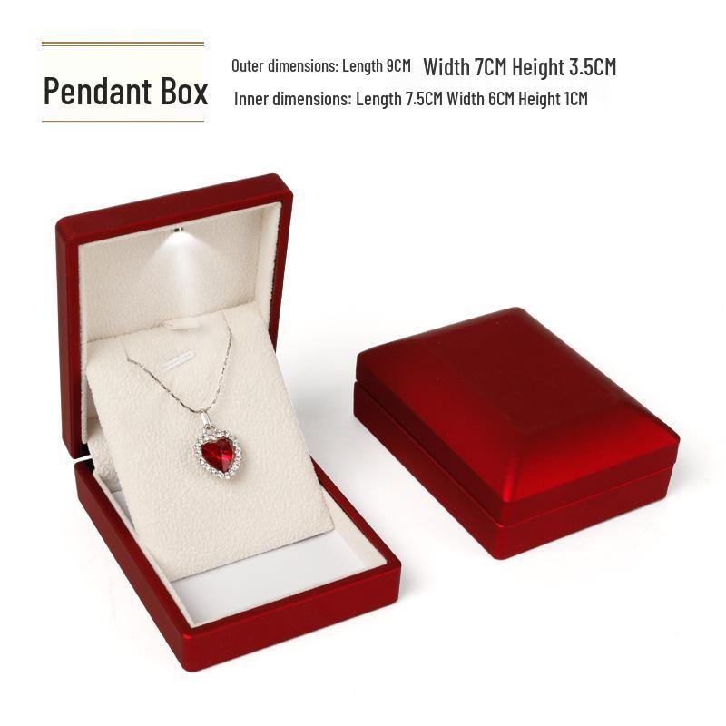 LED Light Lacquer Jewelry Box for Pendants, Bracelets, Rings, Charms, Bangles, Diamonds, Necklaces, and Couple Rings.