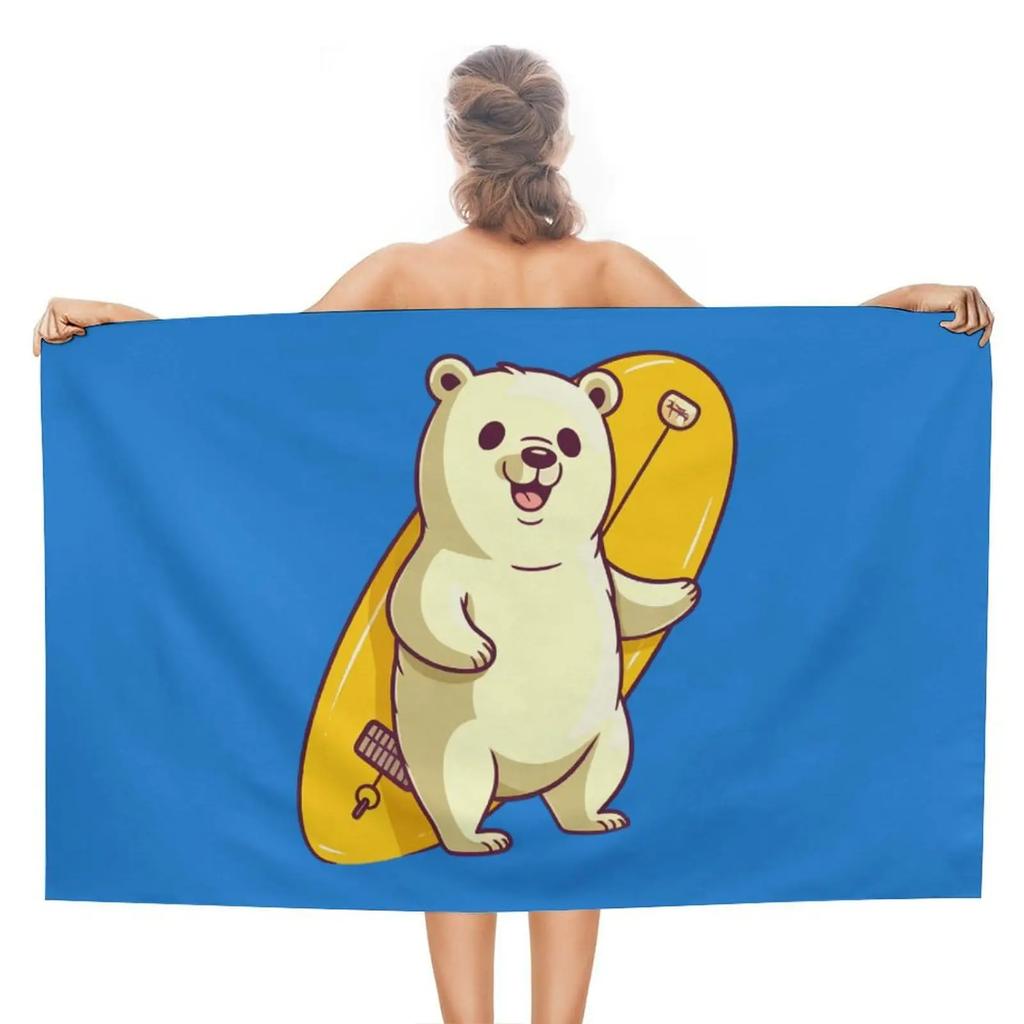 Bear Pattern Beach Towels Quick Dry Oversized Beach Blanket Sand Free Travel Swimming Yoga Bath Towel For Adults And Kids