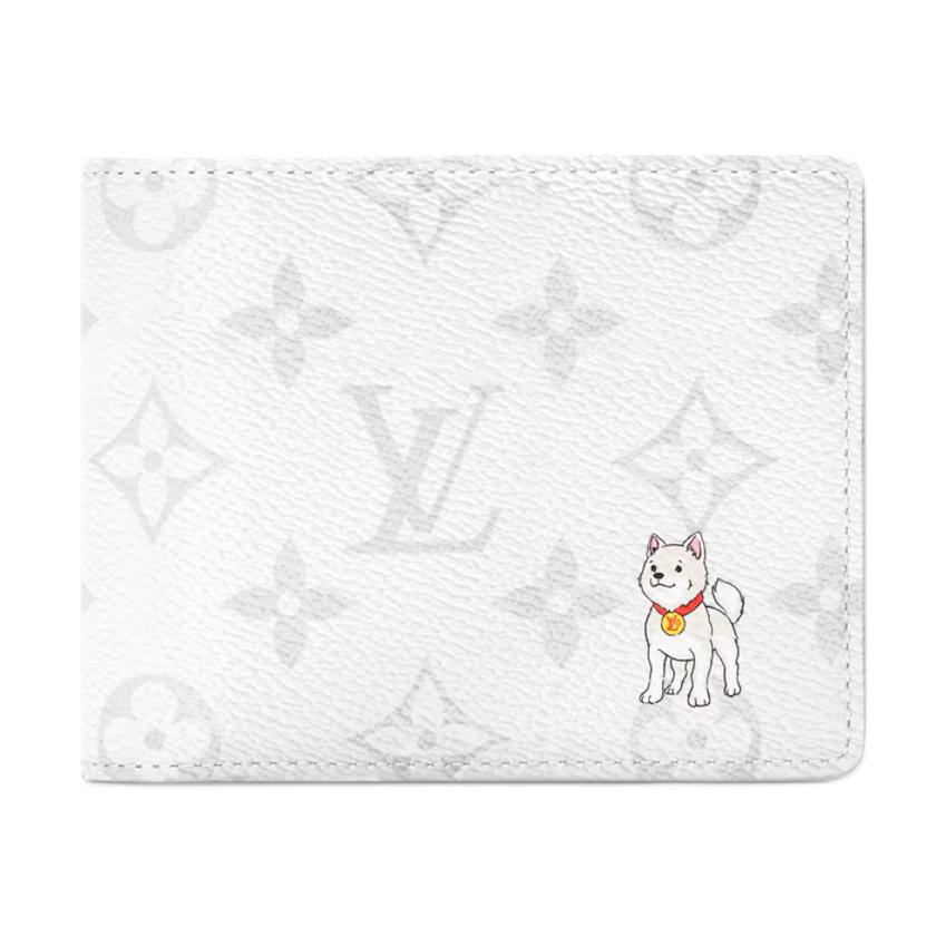 Louis Vuitton Seoul Limited Edition Jeju Dog Pattern Monogram Coated Canvas Wallet Men wallet White M27082