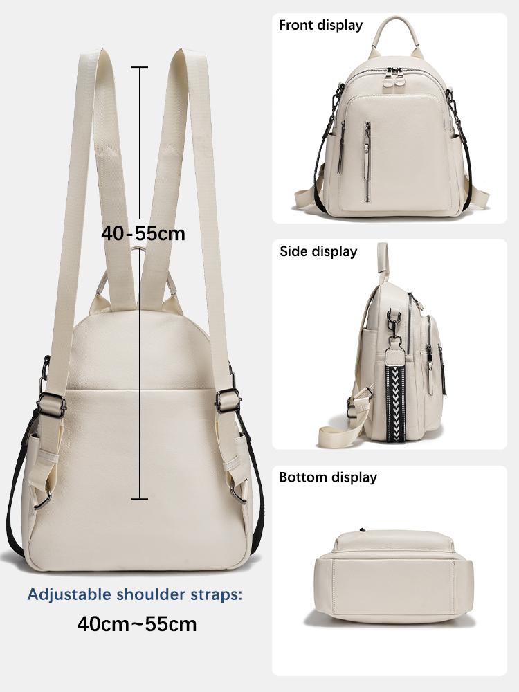 Zency 100% Genuine Leather Backpack For Women Large Capacity Travel Rucksack