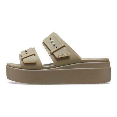 Sandales plates simples élégantes confortables Chaussures pour femmes Kaki 207431-260