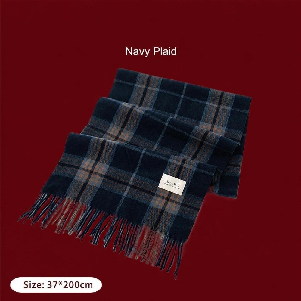 Soft Faux Cashmere Scarf Cozy Neck Warmer Shawl Atmosphere Plaid Scarf  New Year Party