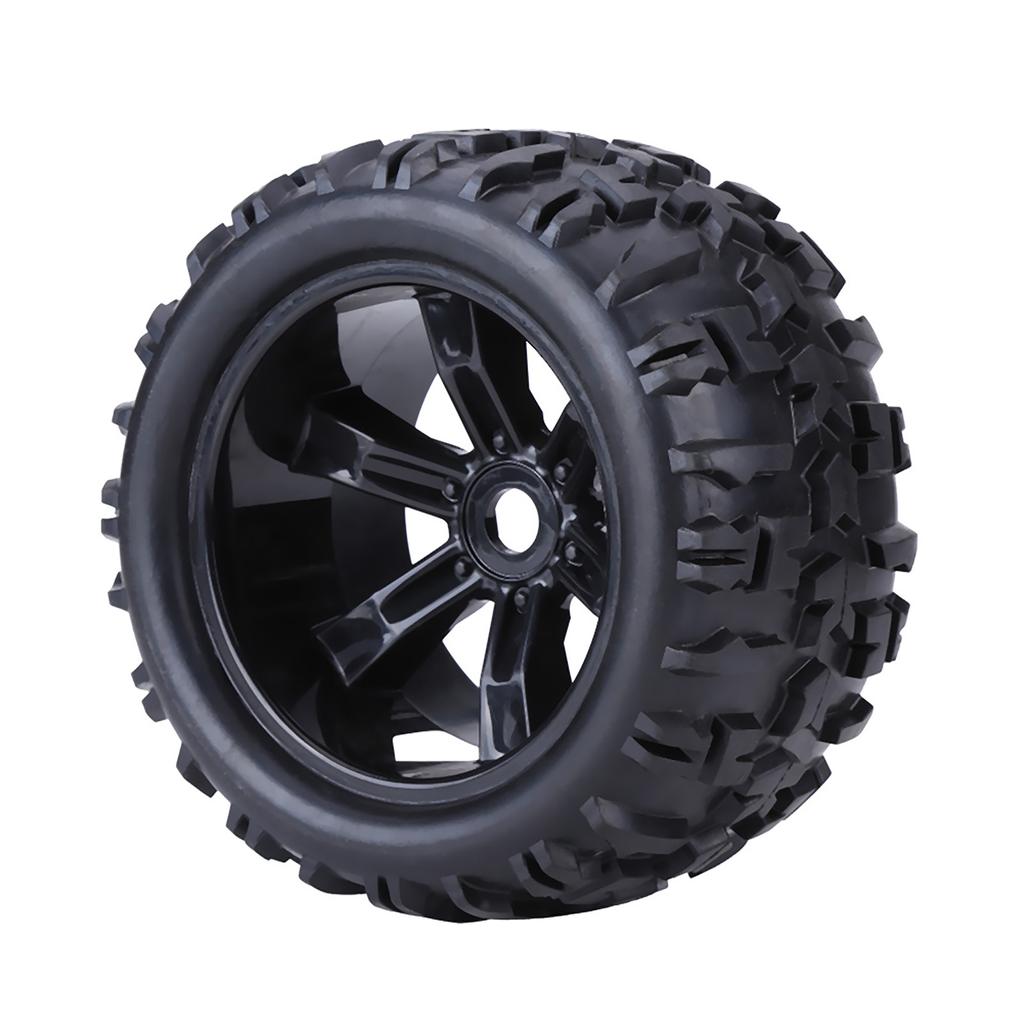 4pcs Set Rubber Tyre Tires & Plastic Hubs Wheel Rims Accessories for 1 8 RC Truck Car