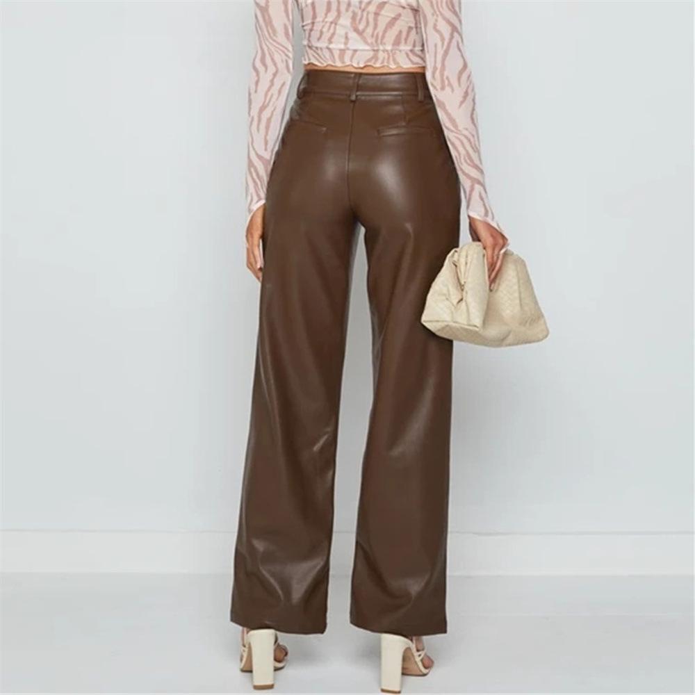 Leggings Donna 2024 in Pelle PU ad Alta Elasticità - Moda Europea e Americana