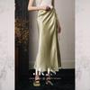 Elegant New Chinese Style High-Waist A-Line Long Skirt