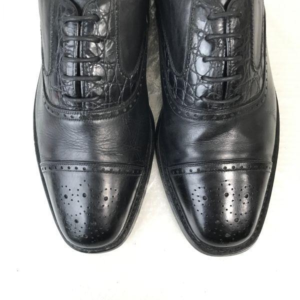 Guy laroche/Goodyear Welt Leather Straight Tip Shoes/26.0E/Black/BLACK/Closed Lacing All-Leather Dress Shoes(USED)